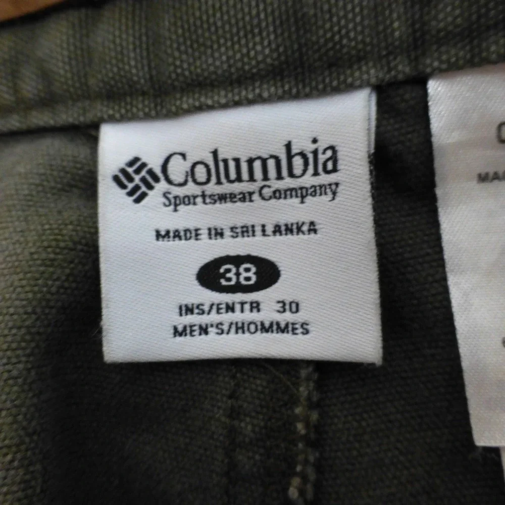 Columbia River Lodge Canvas Utility Pants Mens 38x30 Olive Green Cotton